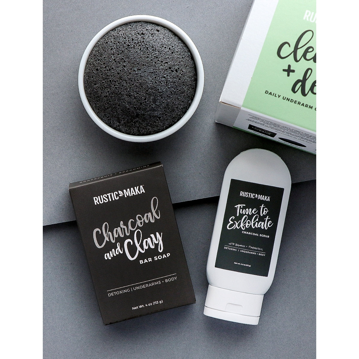Rustic MAKA Natural Deodorants + Body Care - CLEANSE + DETOX Daily Underarm Care System