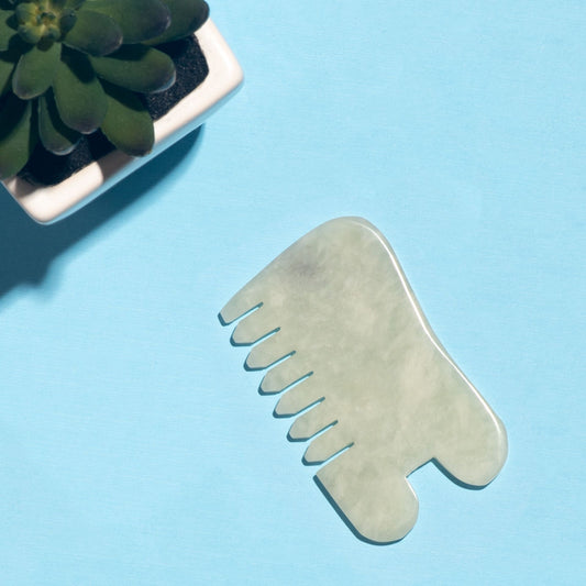 Jade Massage Comb + Gua Sha