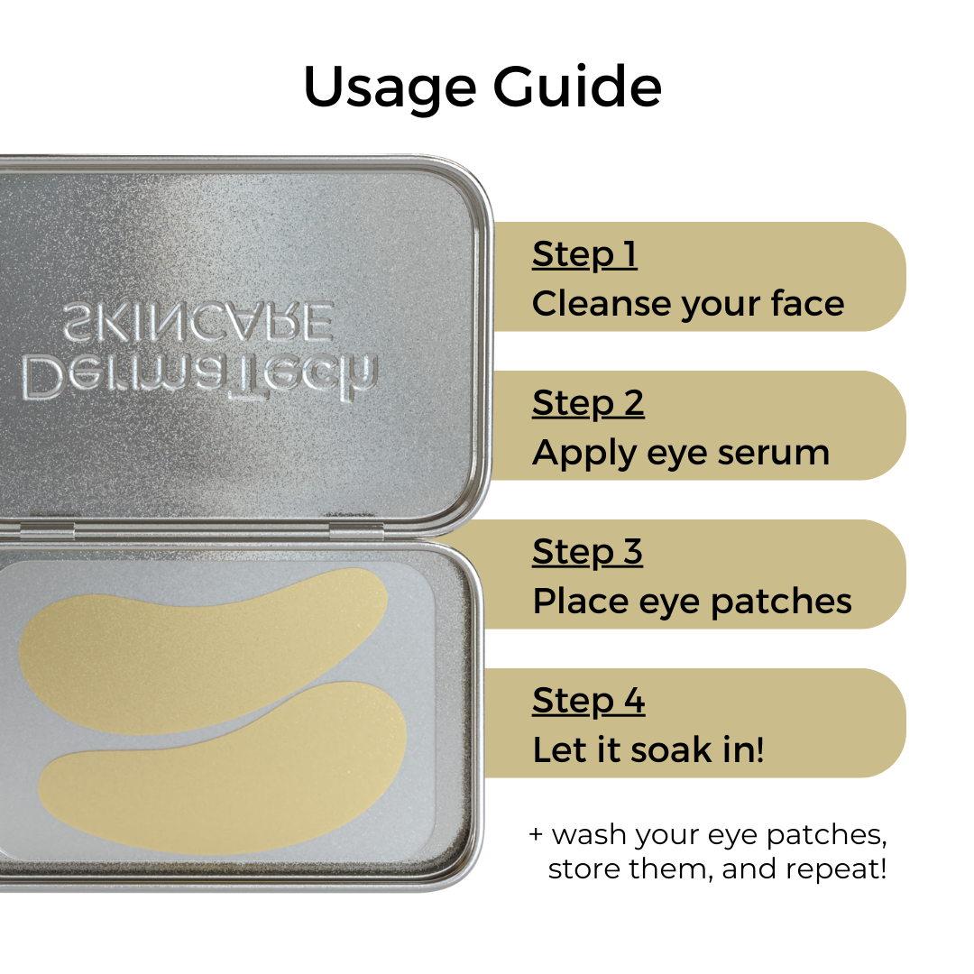 DermaTech Skincare - Shimmery Gold Reusable Under Eye Patches