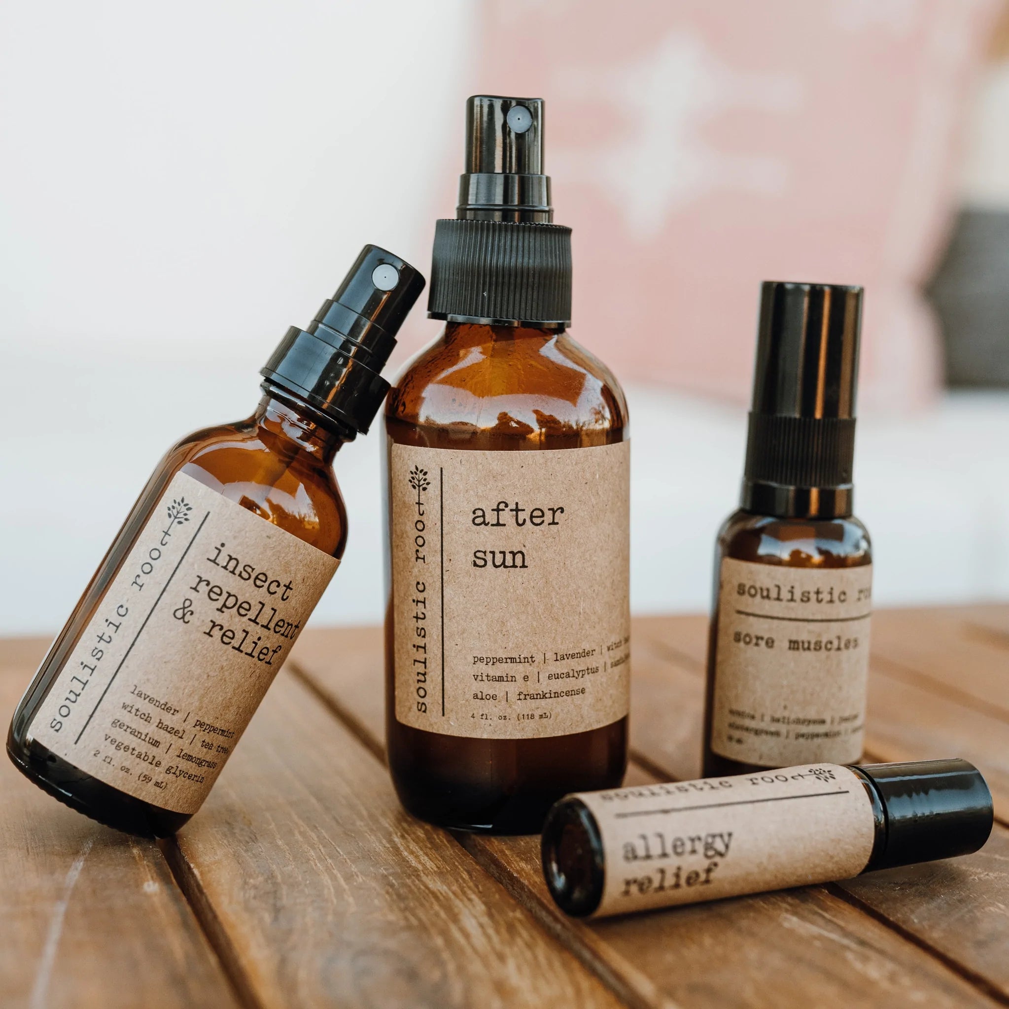 hand made skincare, healing sprays and oils, bug spray, natural bug spray, insect repellent, after sun, allergy relief, sore muscles